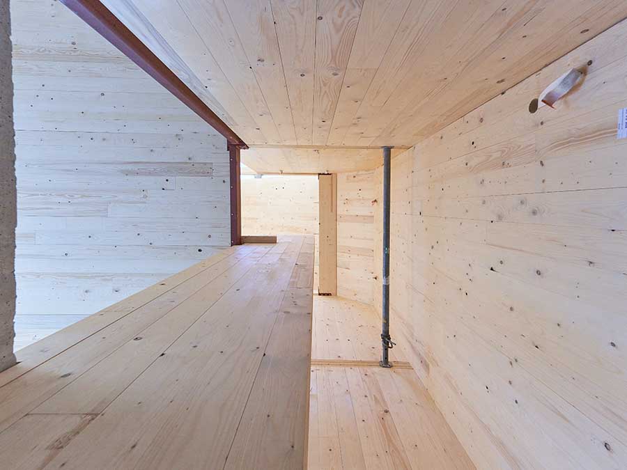 Innenwände aus Holz im Einfamilienhaus in Aichtal